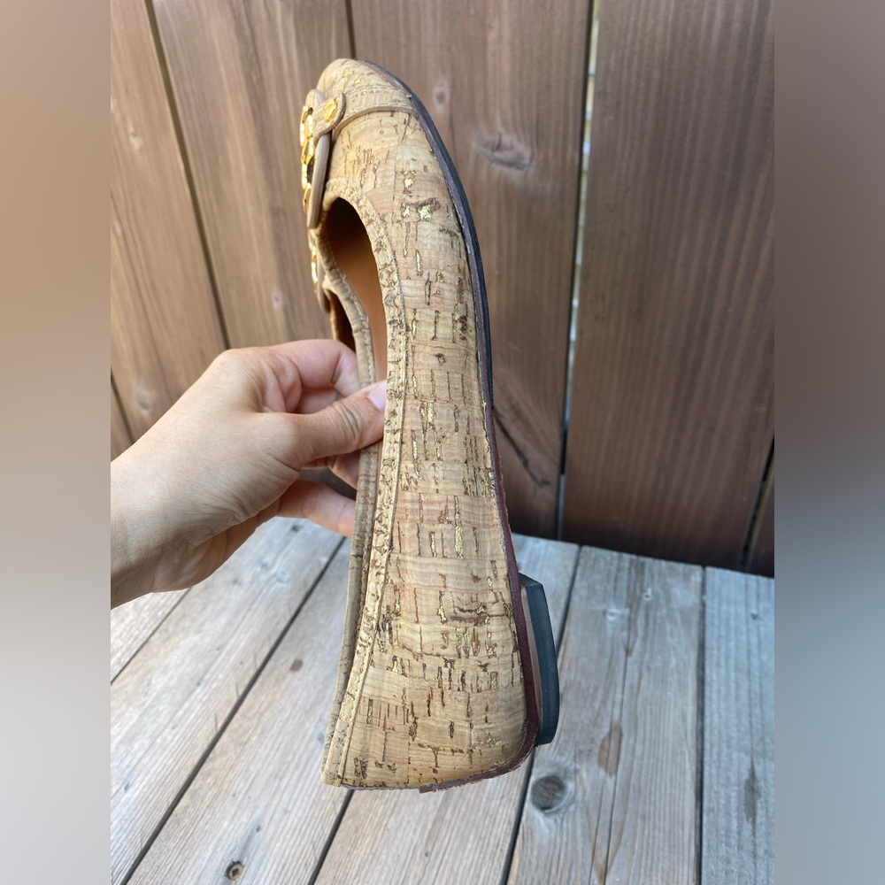 Tory Burch Cork Reva Slip Ons Ballerina Flats Womens 8 M - Picture 2 of 13